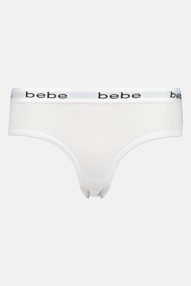 bebe Women 3Pcs Brand Logo Bikini Panties, White - Image 2