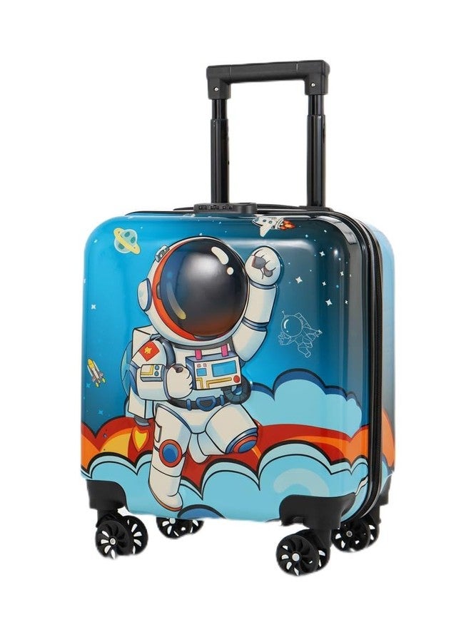 Shamax® Kids Luggage Hard Shell Trolley Bag with Spinner Wheels | Lightweight Suitcase for Girls Travel & School Trips Cabin Luggage, 360° Wheels & Adjustable Handle (Blue) (Kid/Luggage/Astronaut) - Image 1