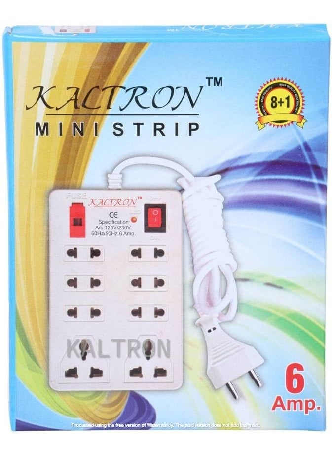 Kaltron Kaltron ABS Plastic 8 Socket Round Extension Board Copper Rubber Wire Pack of 2 White 2 Meter  - Image 5