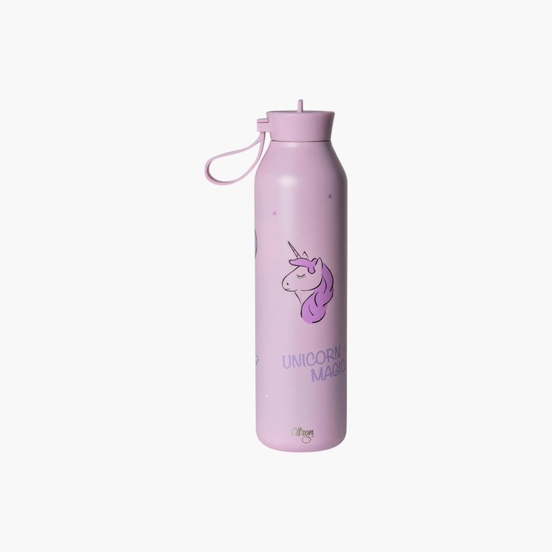 Citron Unicorn Print Insulated Water Bottle - 750 ml for Kids - Image 1