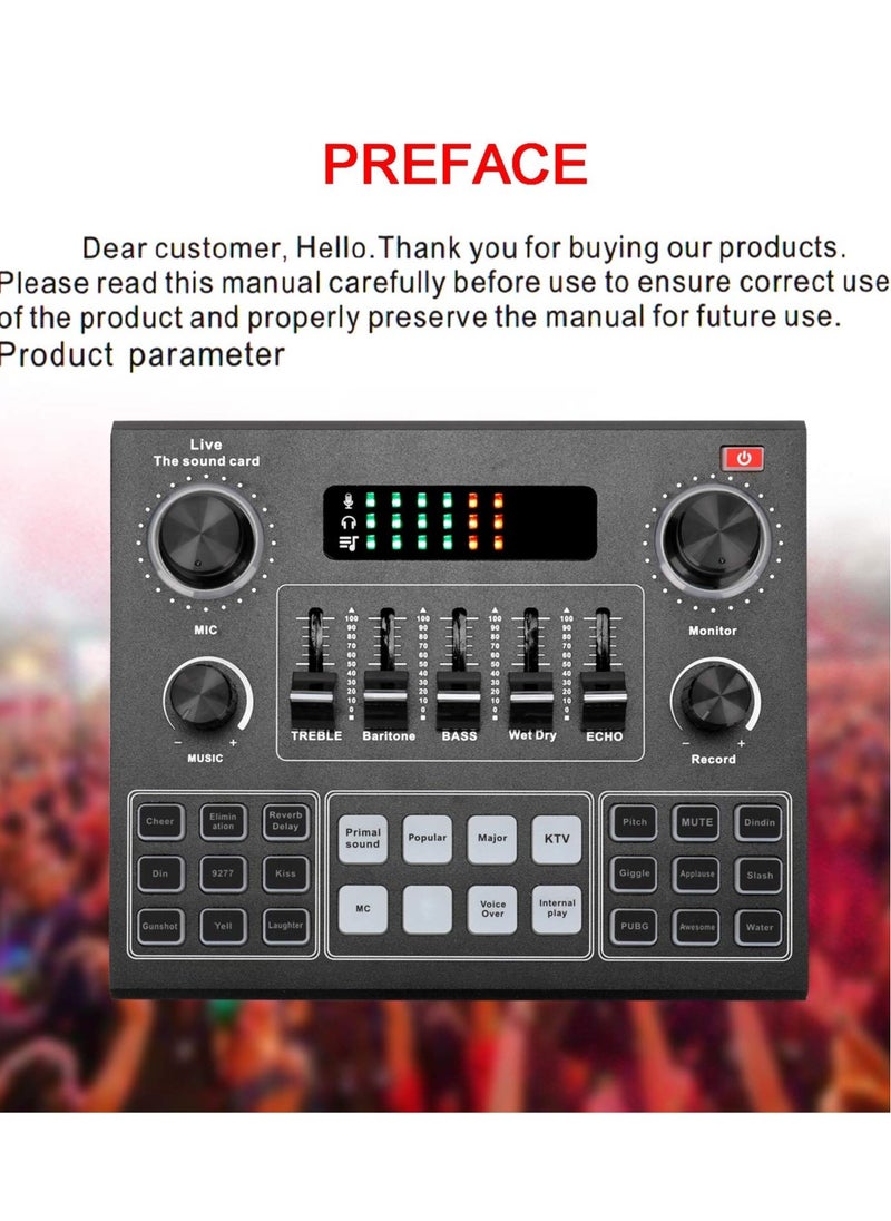 Generic V9 Audio USB Webcast Live Sound Card Black  - Image 3