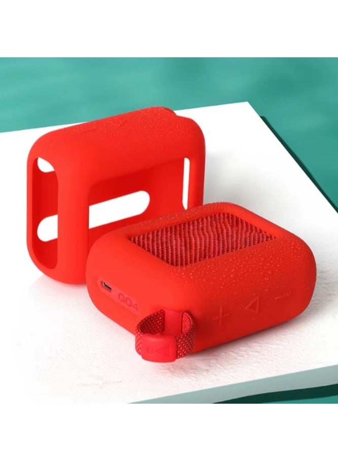 For JBL Go 4 Waterproof Bluetooth Speaker Silicone Cover Case, Portable Silicone Travel Case with Carabiner, Protective Skin Case(purple)  - Image 3