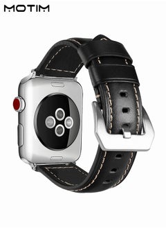 Motim Leather Apple Watch Band 38mm 40mm 41mm S/M, Genuine Leather Wristband Replacement Strap for iWatch Ultra SE Series 10/9/8/7/6/5/4/3/2/1/Ultra 2  - Image 2