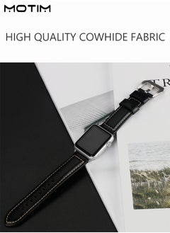 Motim Leather Apple Watch Band 38mm 40mm 41mm S/M, Genuine Leather Wristband Replacement Strap for iWatch Ultra SE Series 10/9/8/7/6/5/4/3/2/1/Ultra 2  - Image 4
