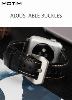 Motim Leather Apple Watch Band 38mm 40mm 41mm S/M, Genuine Leather Wristband Replacement Strap for iWatch Ultra SE Series 10/9/8/7/6/5/4/3/2/1/Ultra 2  - Image 5