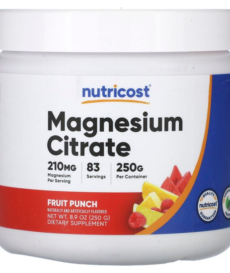 Nutricost Magnesium Citrate Fruit Punch 8.9 oz (250 g)