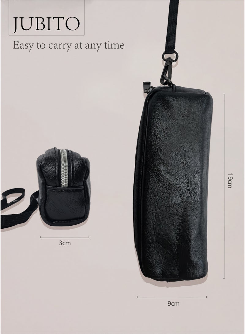 JUBITO sunglasses case, simple lanyard-style sunglasses bag, black soft sunglasses storage bag, suitable for both women and men - Image 4
