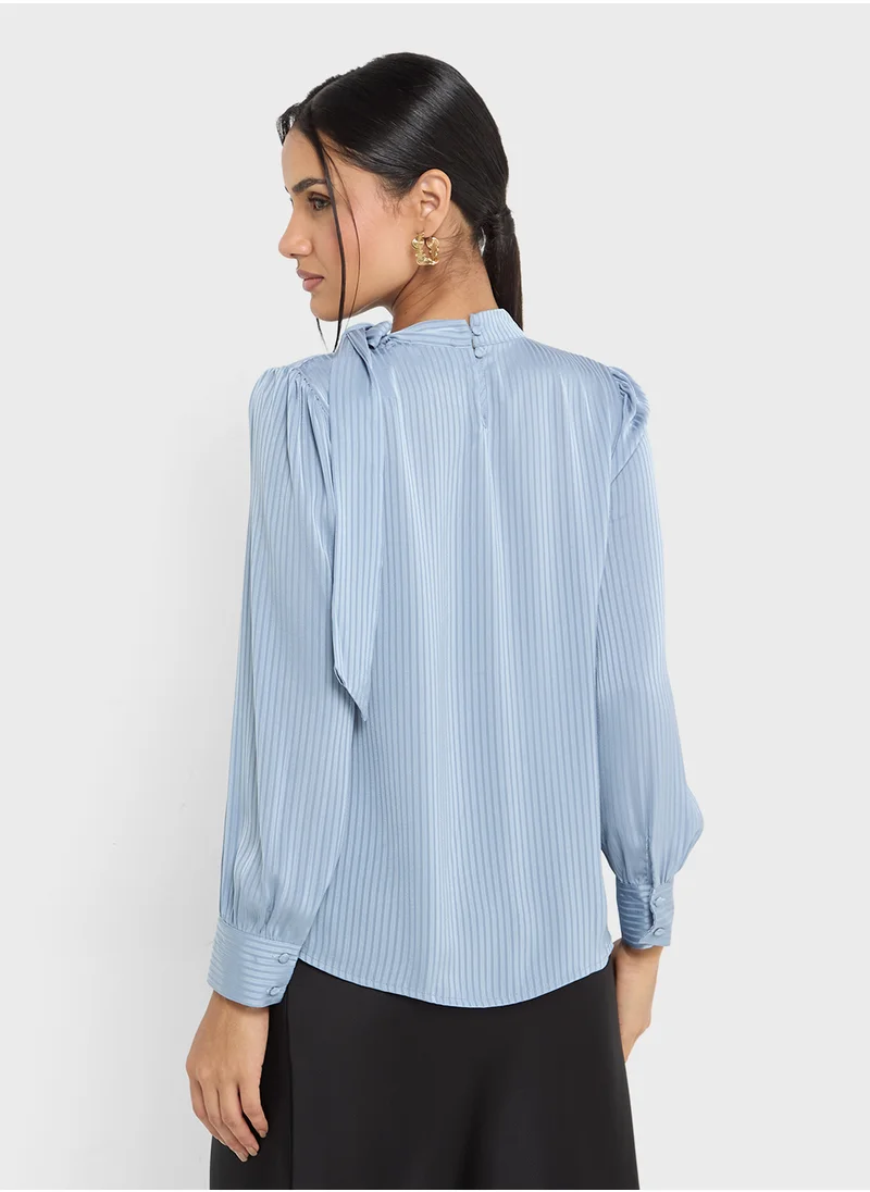 ELLA Blouse With Neck Tie Detail