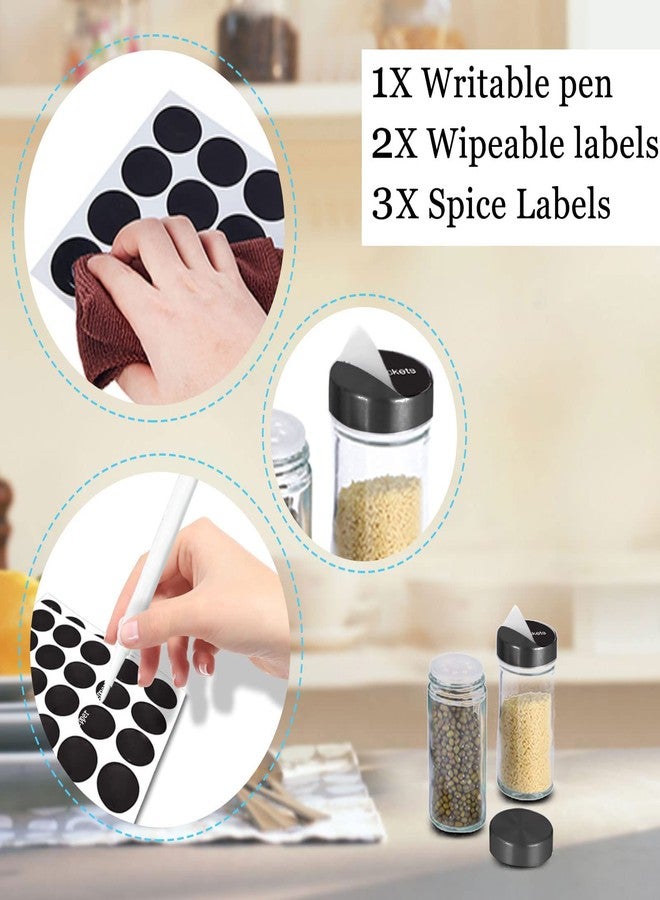 KALINCO Rotating Spice Rack Organizer, Revolving Spice Rack for Cabinet, Stainless Steel Spice Organizer with Jars(20-Jar) Black - Image 5