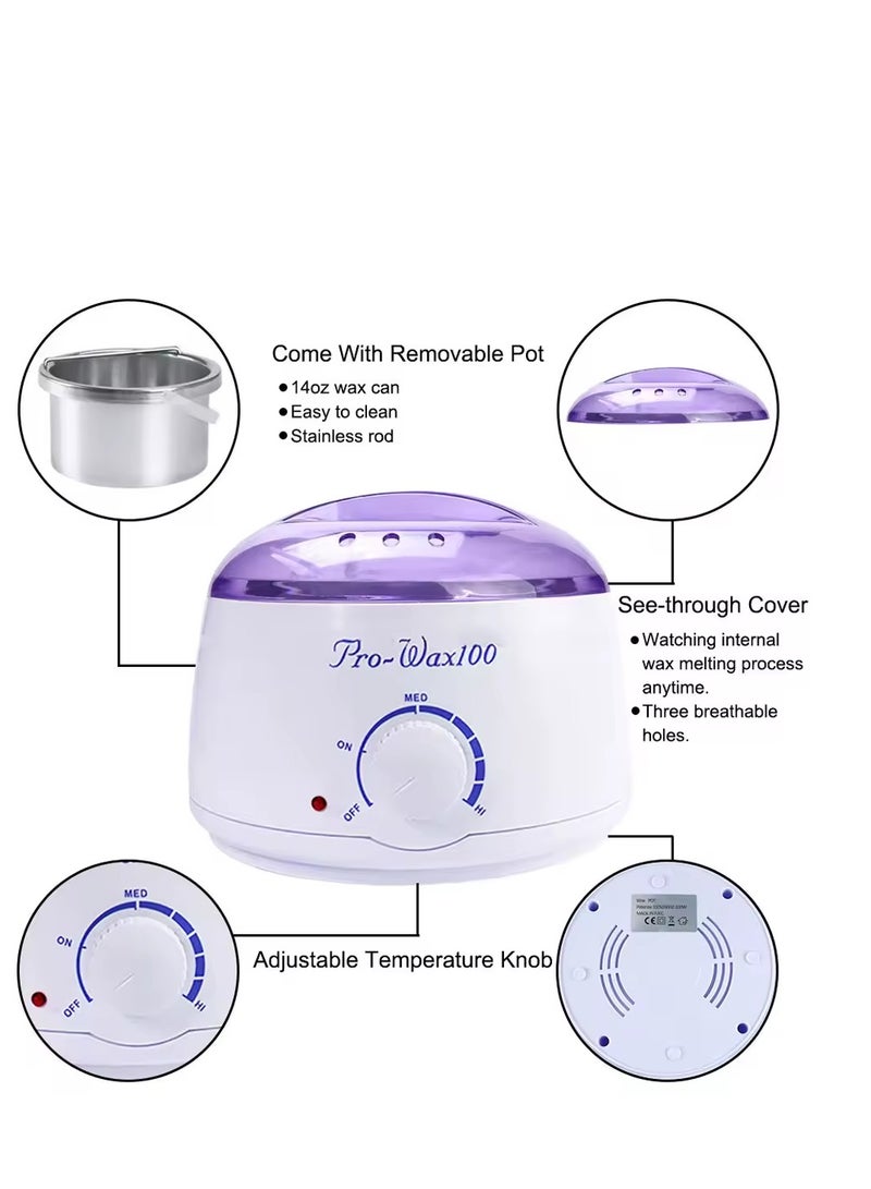 Pro Wax 100 Wax Heater Rapid Heating Adjustable Temperature Easy To Clean Use on the Whole Body Wax Melting Heater Furnace Epilator Hair Removal Hot Warmer Kit (Black) - Image 4