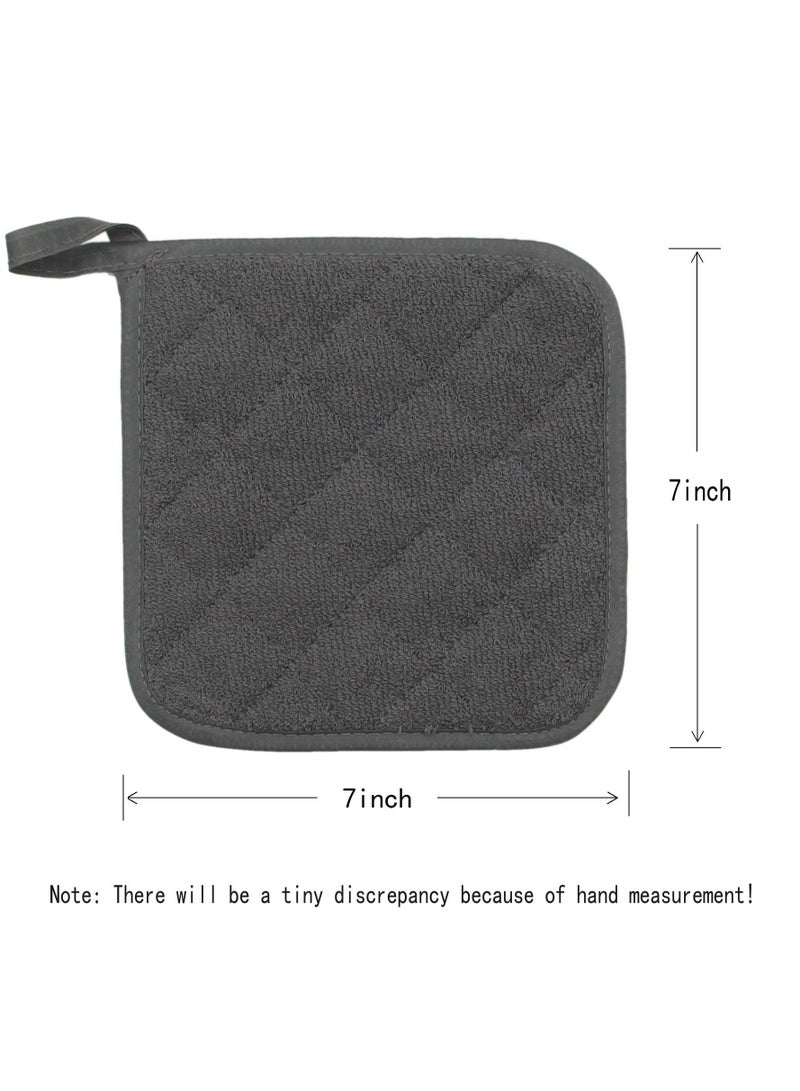 DOUGEI 4Pcs Heat Resistant Pot Holders，Cotton Pot Holders Cotton Made Machine Washable Heat Resistant Everyday Kitchen Basic Terry Pot Holder, Hot Pads, Trivet for Cooking and Baking Set - Image 5