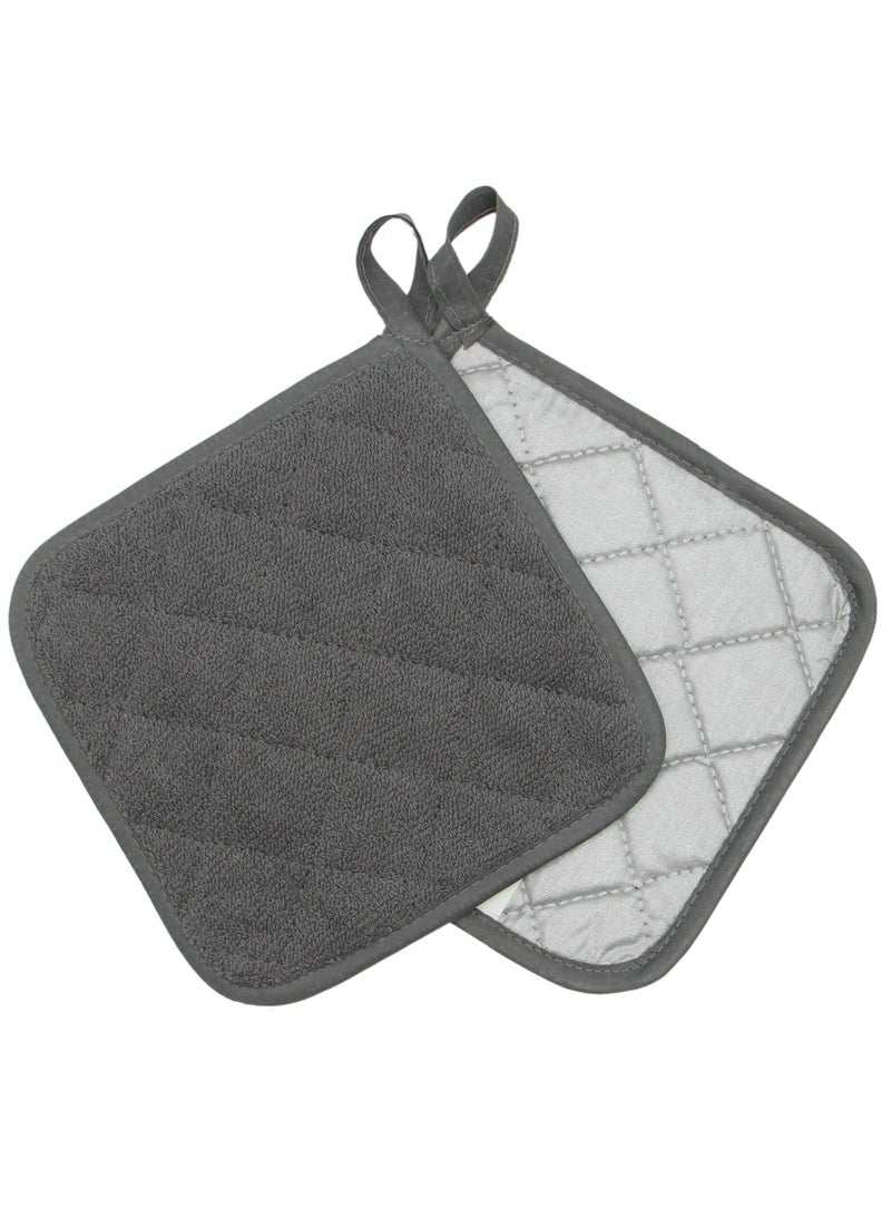 DOUGEI 4Pcs Heat Resistant Pot Holders，Cotton Pot Holders Cotton Made Machine Washable Heat Resistant Everyday Kitchen Basic Terry Pot Holder, Hot Pads, Trivet for Cooking and Baking Set - Image 4