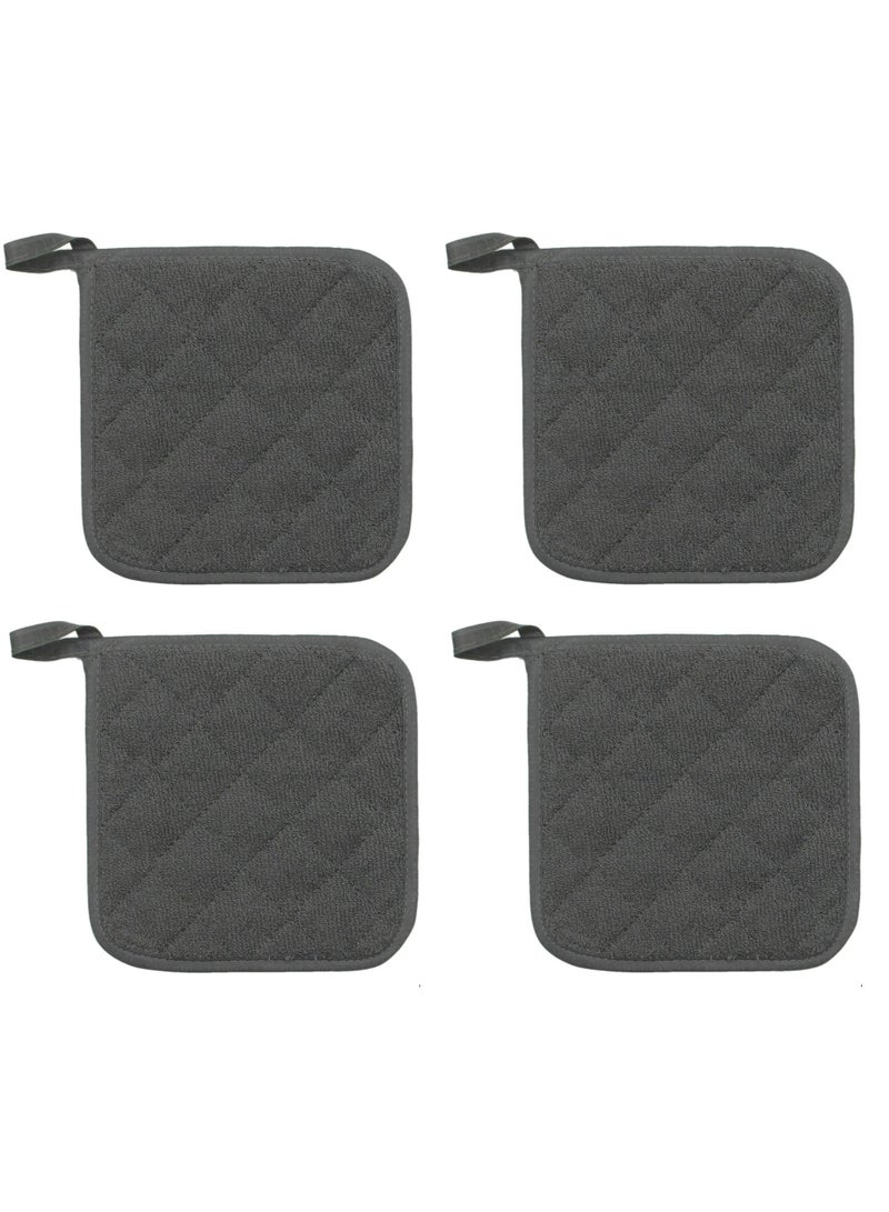 DOUGEI 4Pcs Heat Resistant Pot Holders，Cotton Pot Holders Cotton Made Machine Washable Heat Resistant Everyday Kitchen Basic Terry Pot Holder, Hot Pads, Trivet for Cooking and Baking Set - Image 2