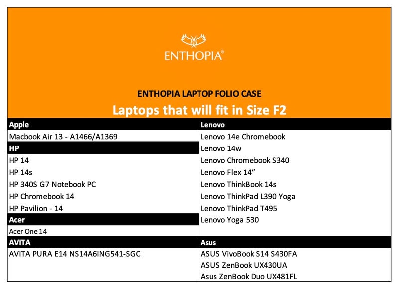 ENTHOPIA 13 to 14 Inches Folio Laptop Case Cover Vegan Leather Compatible for MacBook, Lenovo, Hp, Dell &Other Notebooks - Black - Image 2