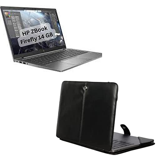 ENTHOPIA 13 to 14 Inches Folio Laptop Case Cover Vegan Leather Compatible for MacBook, Lenovo, Hp, Dell &Other Notebooks - Black - Image 1