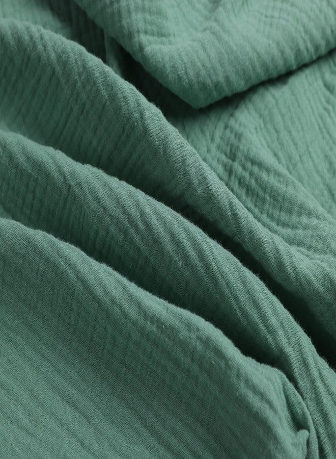 Onacosht Muslin Bassinet Sheets 24" x21" Compatible with Graco Pack ‘n-Play Dome LX Bassinet, Small Round Bassinet Sheets 2 Pack 100% Cotton Grey and Green - Image 2