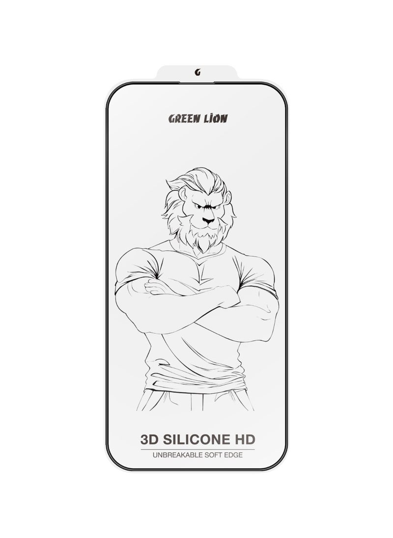 GREEN LION iPhone 16 Pro Max Screen Protector / 3D Silicone Plus High-Definition Edge Glass / Anti Scratch / Anti Fingerprint / 1.8M Impact Tested / Dust Repellent / Bubble Free / Grease Resistance - Black Edge/Clear  - Image 1
