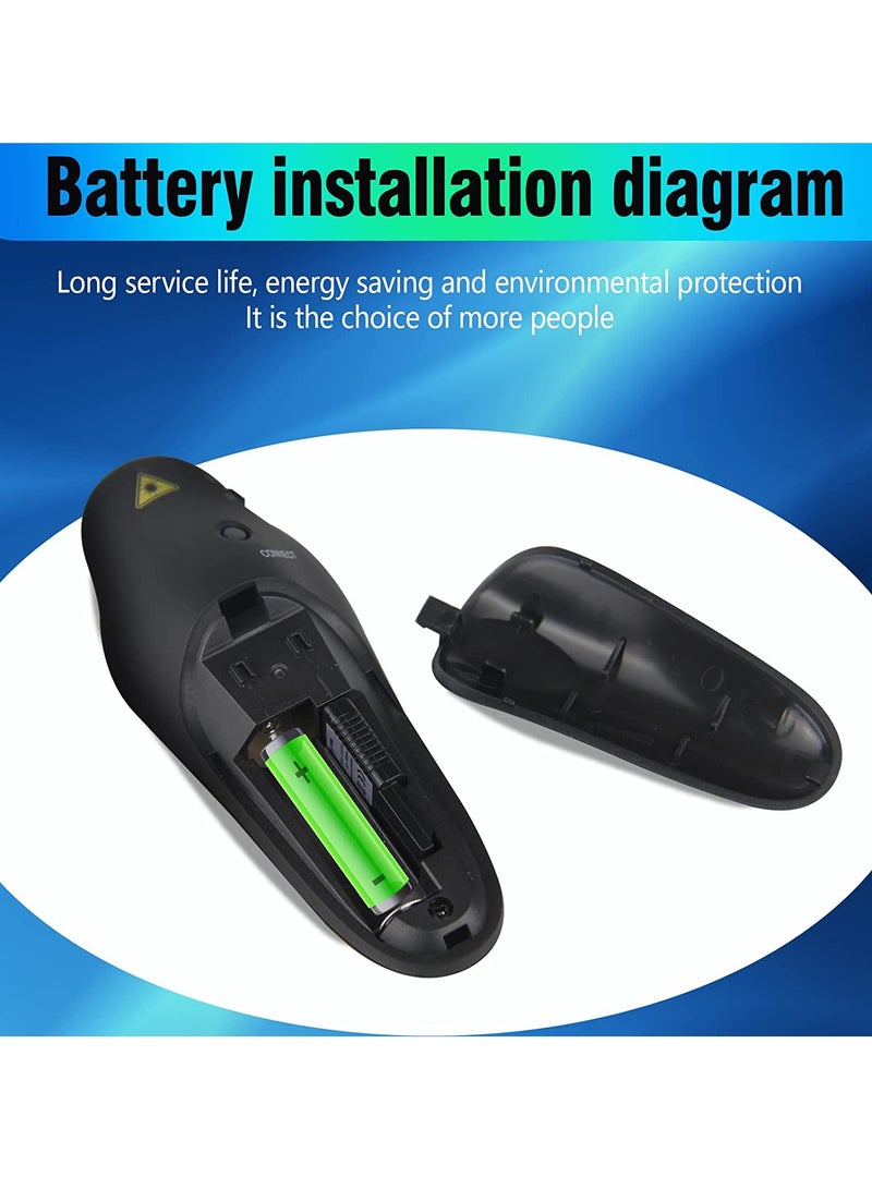 Wireless Presenter Presentation Clicker RF400 2.4GHz,Remote Control Slide Changer Presentation Clicker Red Light Pointer for Office Classroom Presentations(Battery Included)  - Image 5