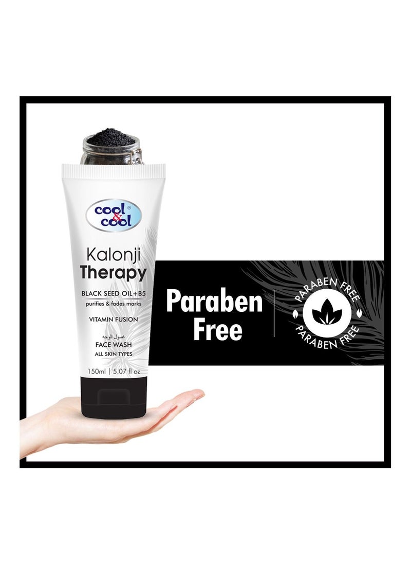 Cool & Cool - Cool & Cool Kalonji Therapy Face Wash 150 ML (Pack of 2) - Black Seed Oil + B5,Paraben Free, Purifies & Fades Marks, Vitamin Fusion for All Skin Types - Image 1
