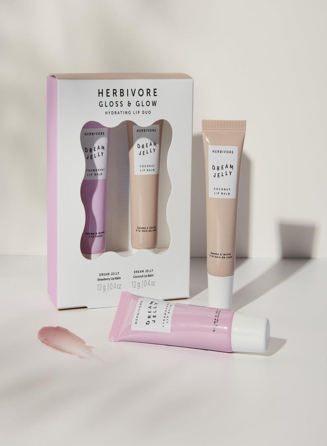 HERBIVORE Gloss & Glow Hydrating Lip Duo | For All Ages, Includes Dream Jelly Strawberry and Coconut Lip Balms - Plant-based, Vegan, Cruelty-Free - Image 3