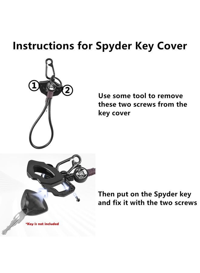 BAKAFOH Key Cover Sporty Key Shell Ignition Key Fob Holder For Cam Am Spyder F3 RT GS RS ST 2008-2024 Models Key Accessories (Black w/Skull Pattern) - Image 5