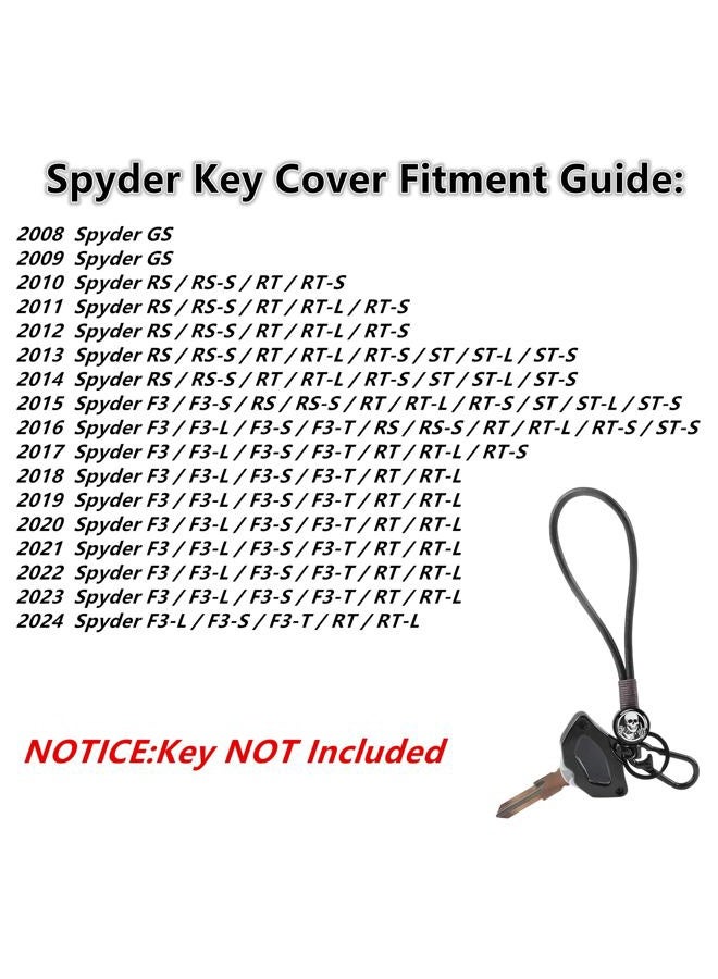 BAKAFOH Key Cover Sporty Key Shell Ignition Key Fob Holder For Cam Am Spyder F3 RT GS RS ST 2008-2024 Models Key Accessories (Black w/Skull Pattern) - Image 2