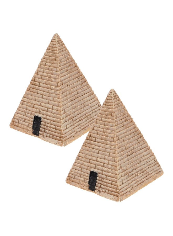 ياردوي زينة هرمية من الراتنج من ياردوي، قطعتان - ديكور هرمي مصري صغير للمنزل والمكتب، ولمسات فنغ شوي - Image 1