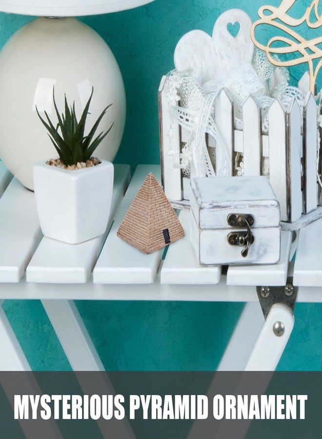 ياردوي زينة هرمية من الراتنج من ياردوي، قطعتان - ديكور هرمي مصري صغير للمنزل والمكتب، ولمسات فنغ شوي - Image 3