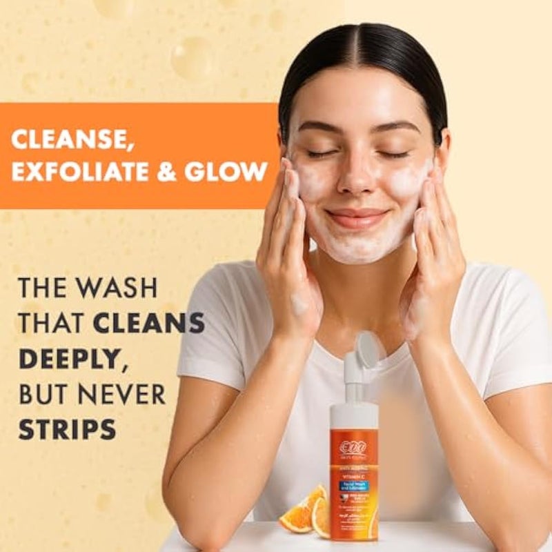 Eva Skin Clinic Vitamin C Facial Wash and Exfoliator for Deep Cleansing Brightening and Glowing Skin Face Cleanser 150 ml - Image 4