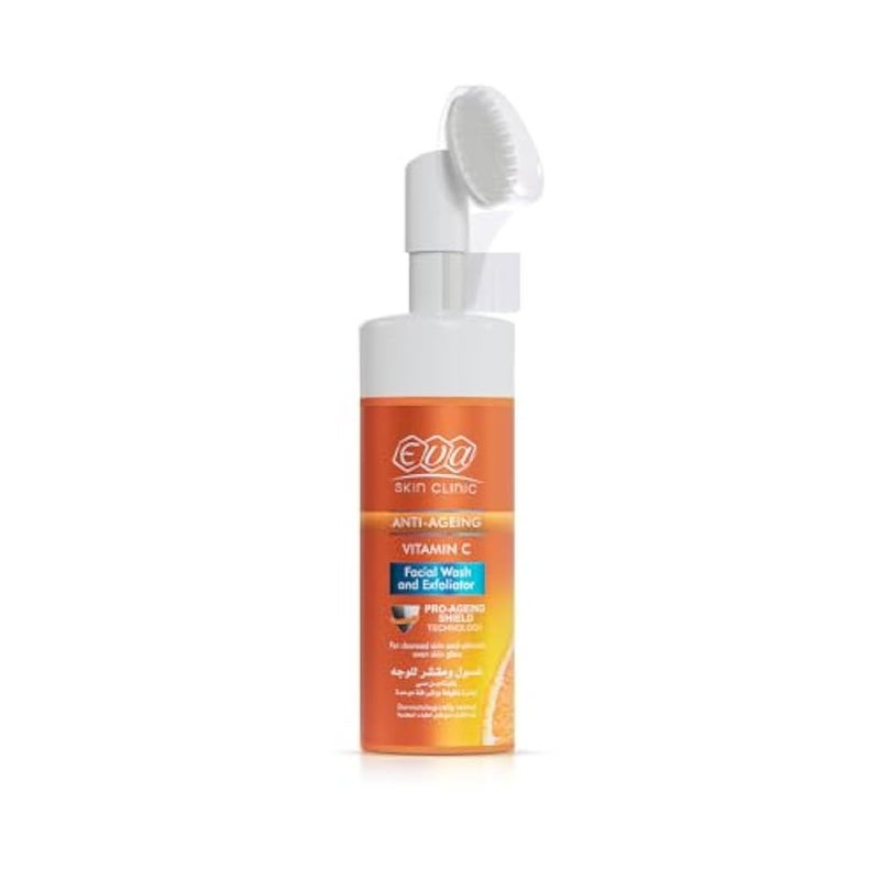 Eva Skin Clinic Vitamin C Facial Wash and Exfoliator for Deep Cleansing Brightening and Glowing Skin Face Cleanser 150 ml - Image 1