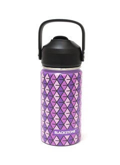 BLACKSTONE Vacuum Water Bottle 400ml - Double-Walled Stainless Steel Water Bottle for School Children with Silicone Suction Nozzle MNW40 Purple  - Image 2