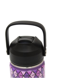 BLACKSTONE Vacuum Water Bottle 400ml - Double-Walled Stainless Steel Water Bottle for School Children with Silicone Suction Nozzle MNW40 Purple  - Image 3