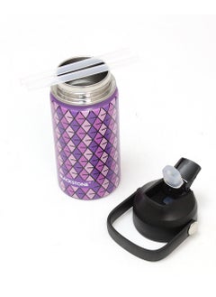 BLACKSTONE Vacuum Water Bottle 400ml - Double-Walled Stainless Steel Water Bottle for School Children with Silicone Suction Nozzle MNW40 Purple  - Image 5