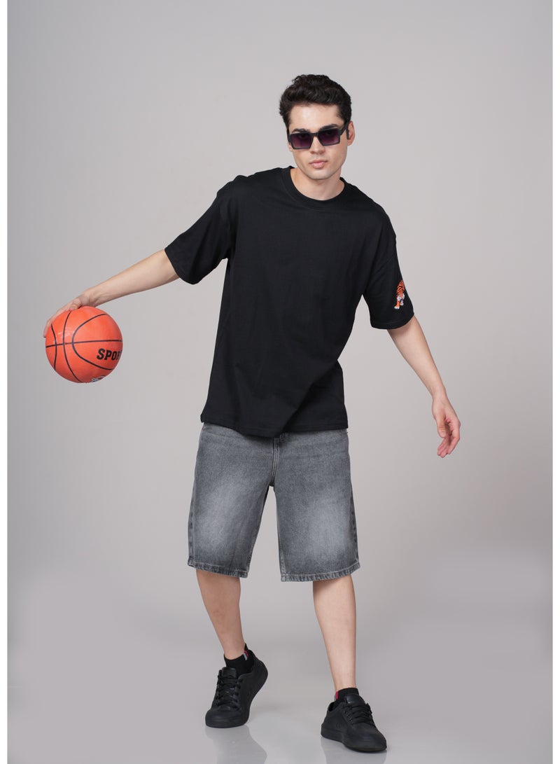 OUTLAWS Graphic Printed Cotton Oversized Drop Shoulder T-shirt for Men - Image 1