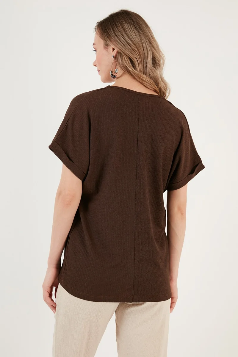 ليلا Button Detailed V-Neck Blouse Women's Blouse 5865567
