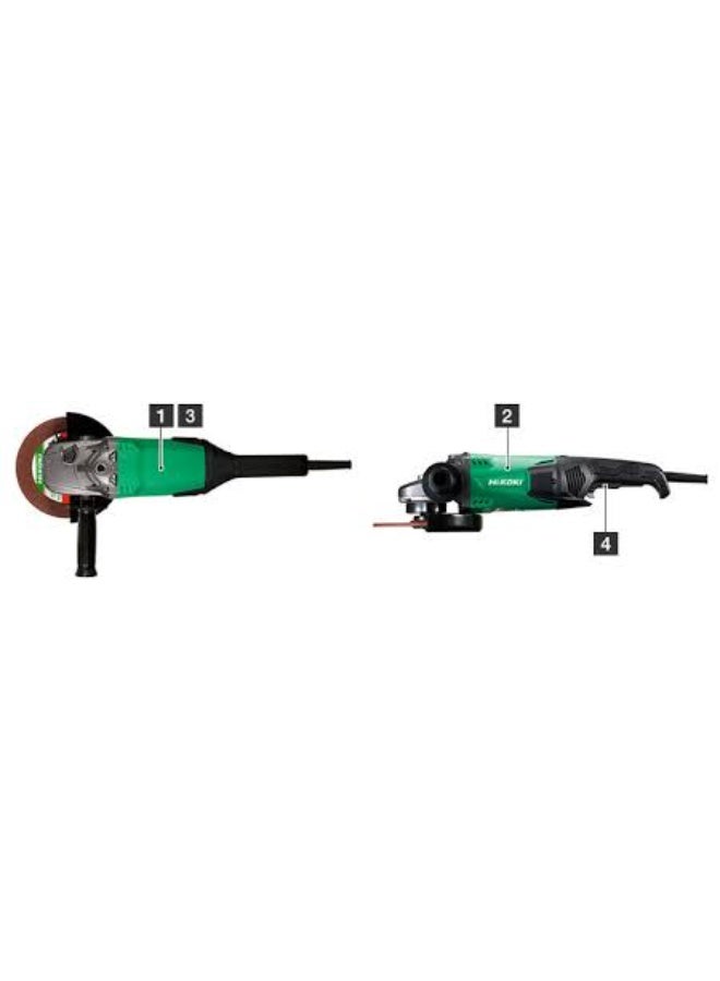 Hikoki هيوكوي 9 إنش زاوية طاحونة، محرك ثقيل 2600 واط، مفتاح زناد، 6.1 كجم – نموذج G23UDY2E6Z | أداة قطع وطحن احترافية - Image 3
