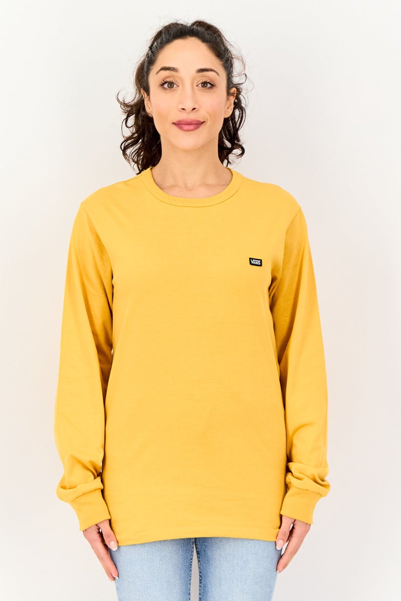 VANS Women Brand Logo Long Sleeve Outdoor Sweartshirt, Yellow - Image 1