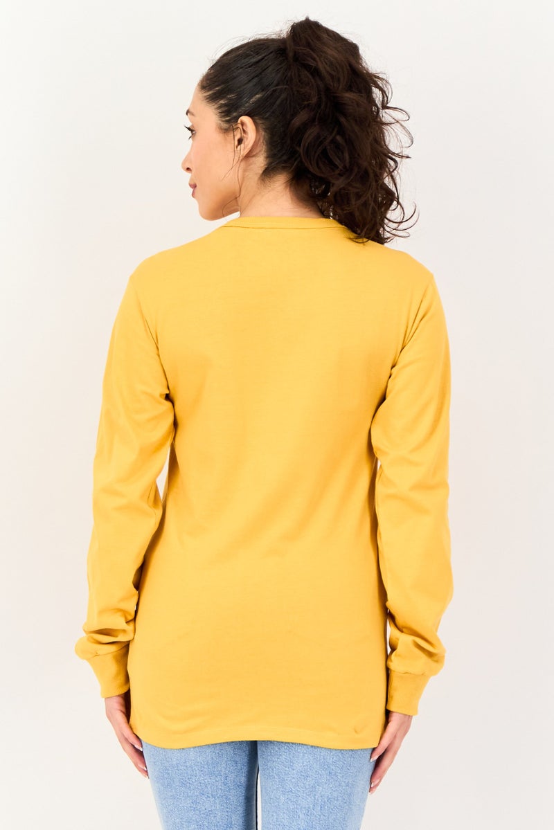 VANS Women Brand Logo Long Sleeve Outdoor Sweartshirt, Yellow - Image 2
