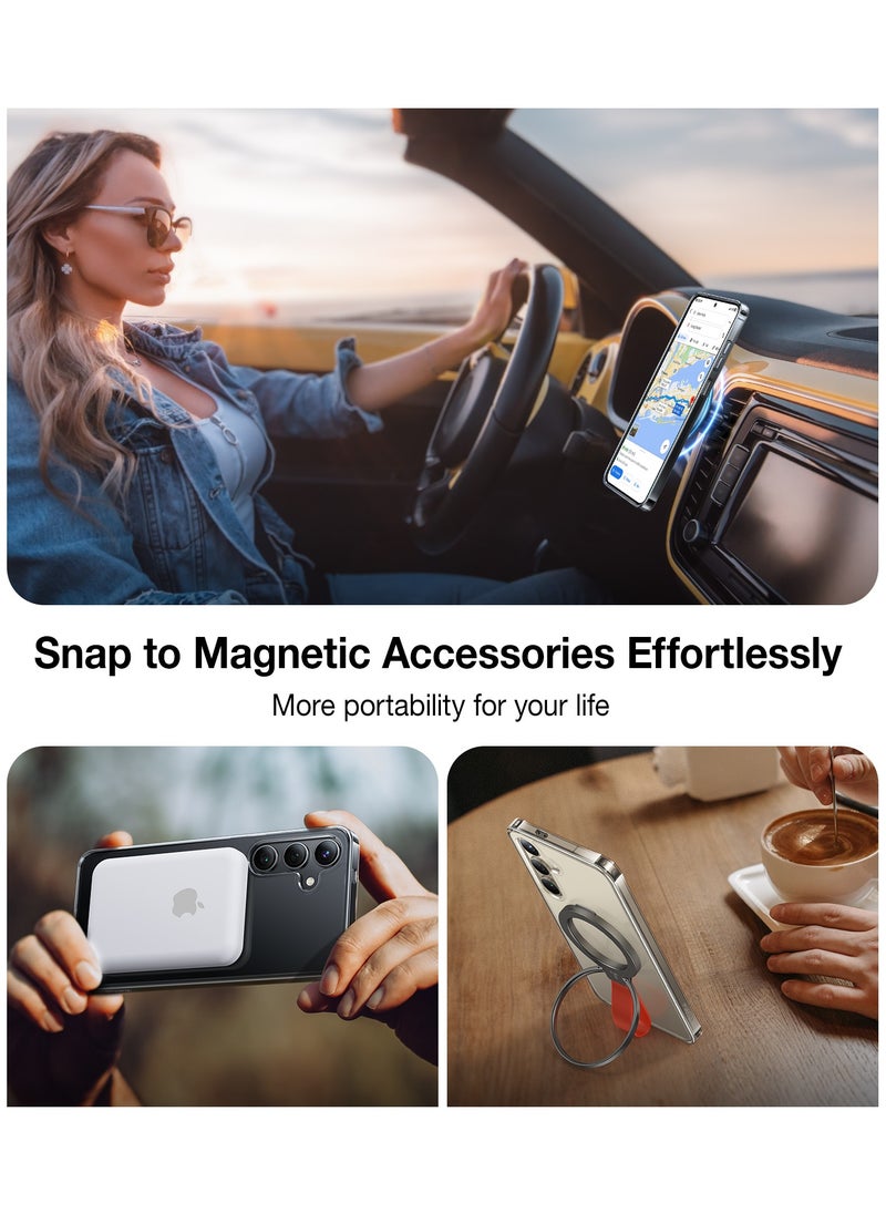 TORRAS Magnetic Guardian Designed for Samsung Galaxy S24 Case 6.2" Compatible with MagSafe, Never Yellowing, Mil-Grade Drop Tested Hard Back Slim Protective Clear Case for Samsung S24 Case, Clear  - Image 5