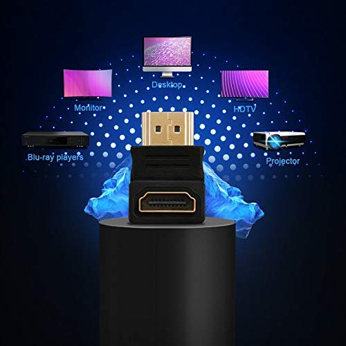 LS LAPSTER Quality Assured Gold Plated HDMI Male to Female Converter Connector Adapter 90 Degree L Shape for HDTV, Plasma TV, LED, LCD Etc – Black (LST-HDMI-m2f-90degree-B) - Image 4