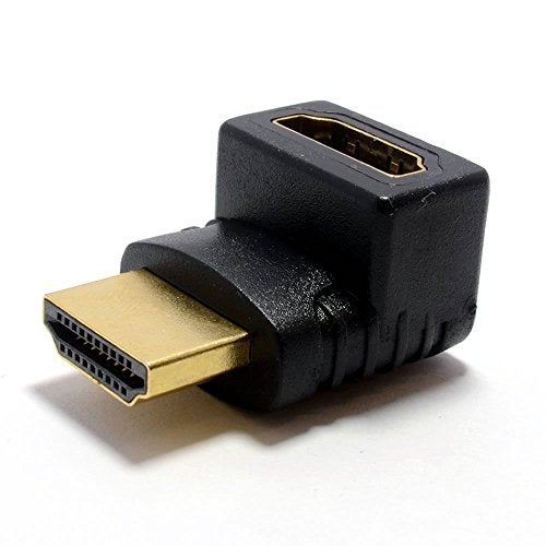 LS LAPSTER Quality Assured Gold Plated HDMI Male to Female Converter Connector Adapter 90 Degree L Shape for HDTV, Plasma TV, LED, LCD Etc – Black (LST-HDMI-m2f-90degree-B) - Image 1