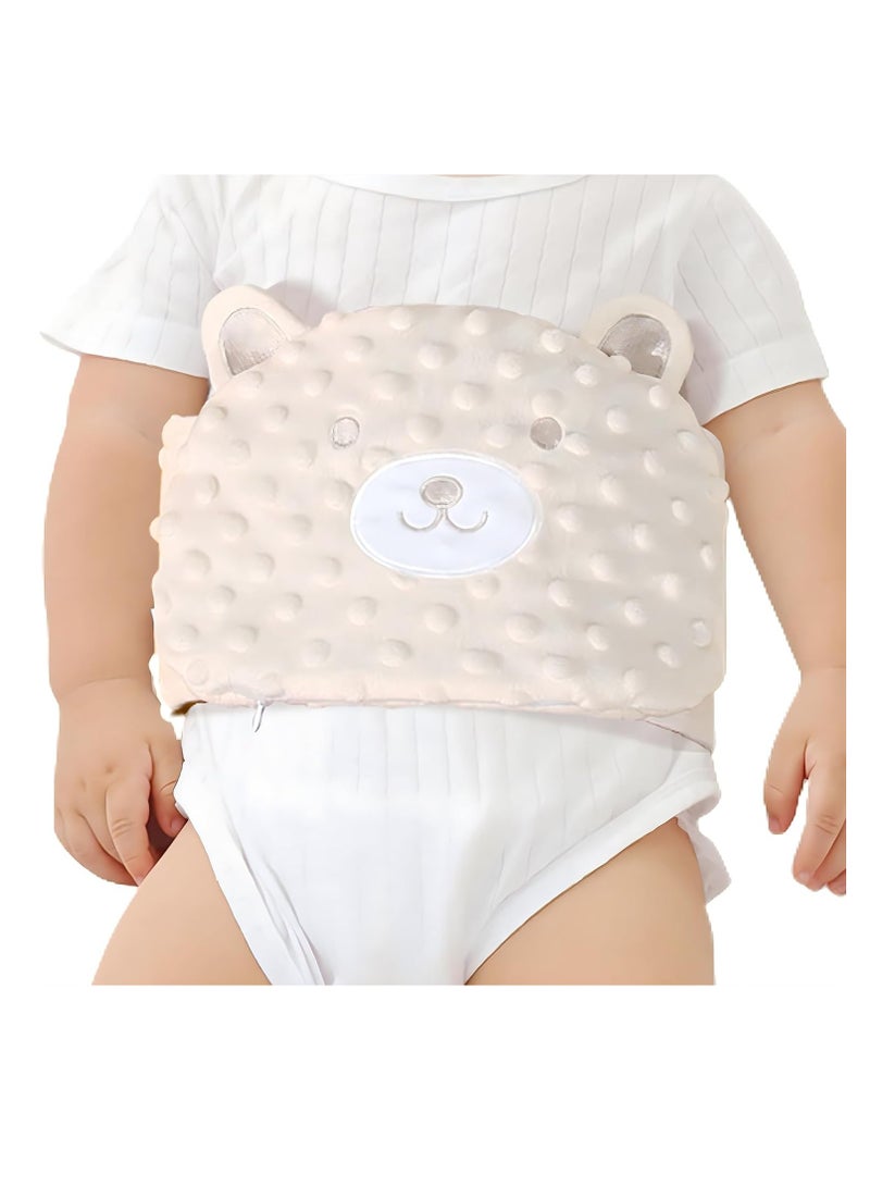 DAILYLIFE Baby Colic and Gas Relief - Cassia Seed Heated Tummy Wrap,Baby Heating Pad Swaddle Belt Relieves and Soothes Gas,Bloating and Upset Stomach (Beige)  - Image 1