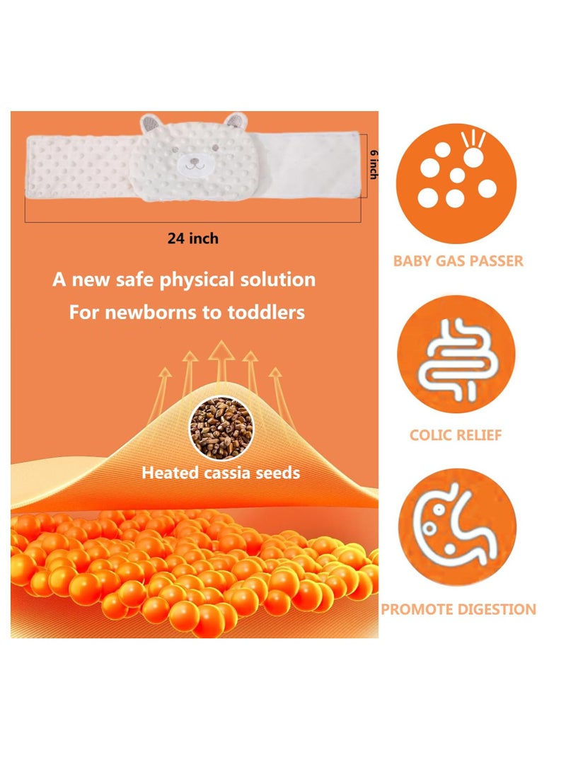 DAILYLIFE Baby Colic and Gas Relief - Cassia Seed Heated Tummy Wrap,Baby Heating Pad Swaddle Belt Relieves and Soothes Gas,Bloating and Upset Stomach (Beige)  - Image 3