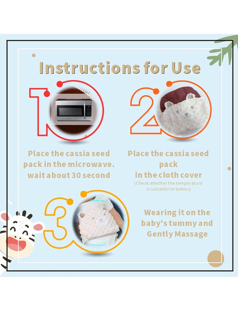 DAILYLIFE Baby Colic and Gas Relief - Cassia Seed Heated Tummy Wrap,Baby Heating Pad Swaddle Belt Relieves and Soothes Gas,Bloating and Upset Stomach (Beige)  - Image 5