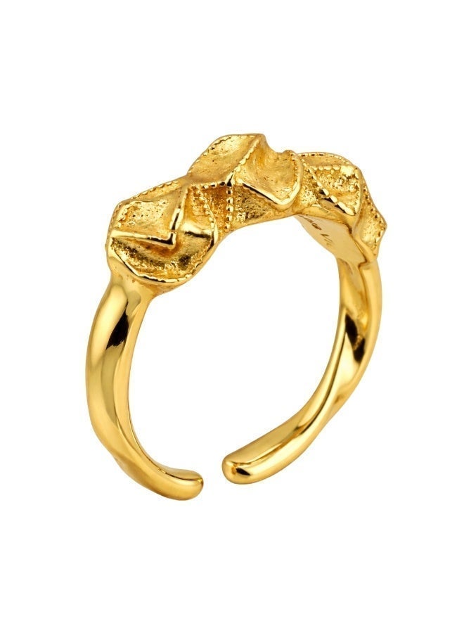 Velora Vie Scoria Crest Ring, 925 Sterling Silver Plated with 18K Gold Vermeil - Image 1