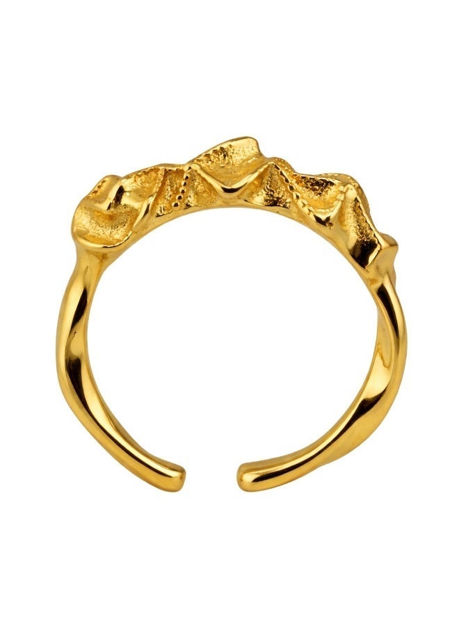 Velora Vie Scoria Crest Ring, 925 Sterling Silver Plated with 18K Gold Vermeil - Image 4
