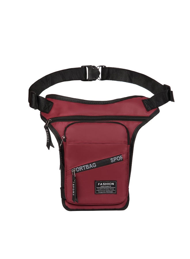 Generic Special For Outdoor Riding Leg Bag Multi-functional Sports Men's Chest Bag Portable Waist Bag Fashion Messenger Bag-Color:Red-Size:Free Size - Image 1