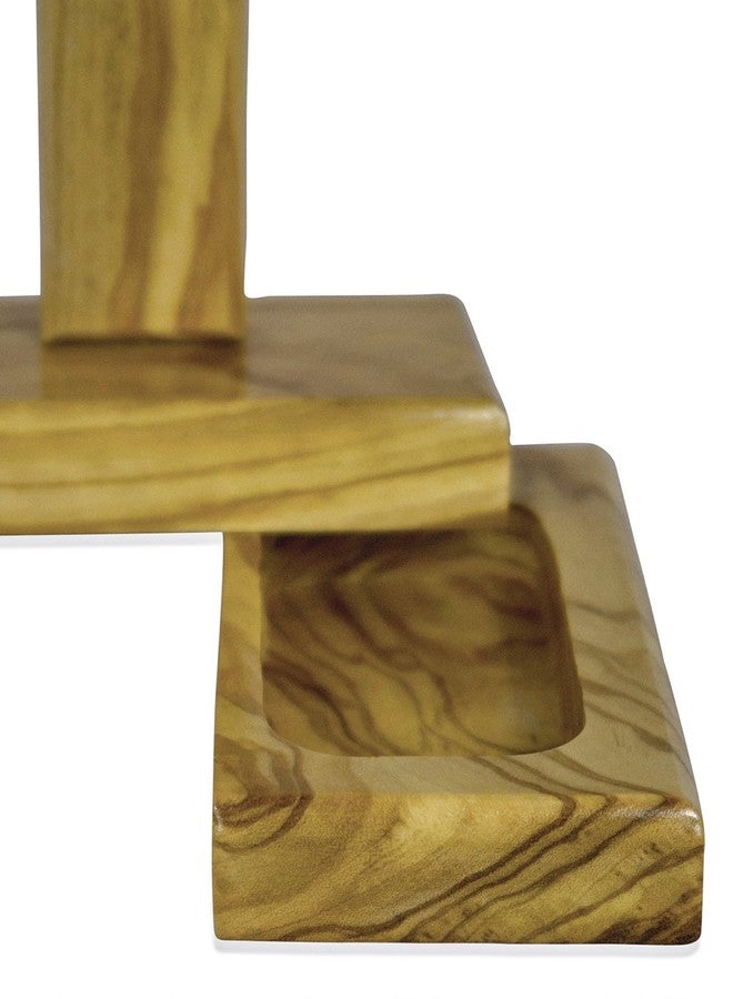 Venerare Standing Crucifix Cross 12" Olive Wood Standing Cross with Holder and St. Benedict Booklet Included - Image 3