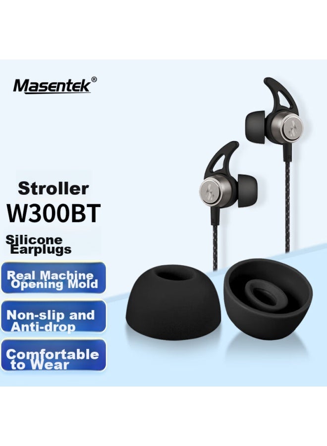 Masentek متوافق مع سماعات Huawei Freelace Pro2 Bluetooth، أطراف الأذن والسماعات، إكسسوارات استبدال أغطية السيليكون الناعمة من Huawei، مقاومة للانزلاق والسقوط أثناء الرياضة، الحجم المتوسط الأسود، زوج واحد - Image 1