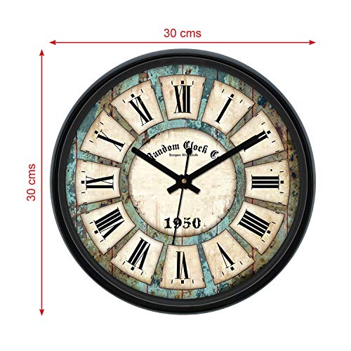 RANDOM Wall Clock for Living Room, Bedroom, Home, Office, Kitchen, Round Shaped Designer Plastic Wall Clock for Home Decor, 12- inch, Black 30 x 30 cm(RC-0638_MF) - Image 4